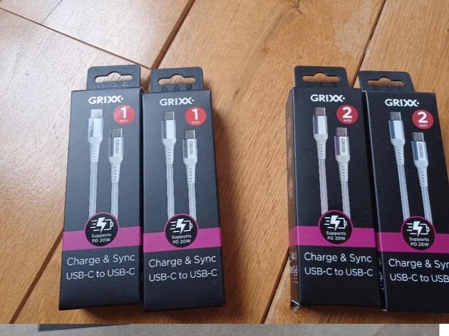 Grixx USB-C to USB-C white 2 meter / nieuw, USB-C, Nieuw, Ophalen of Verzenden, Oplaadkabel