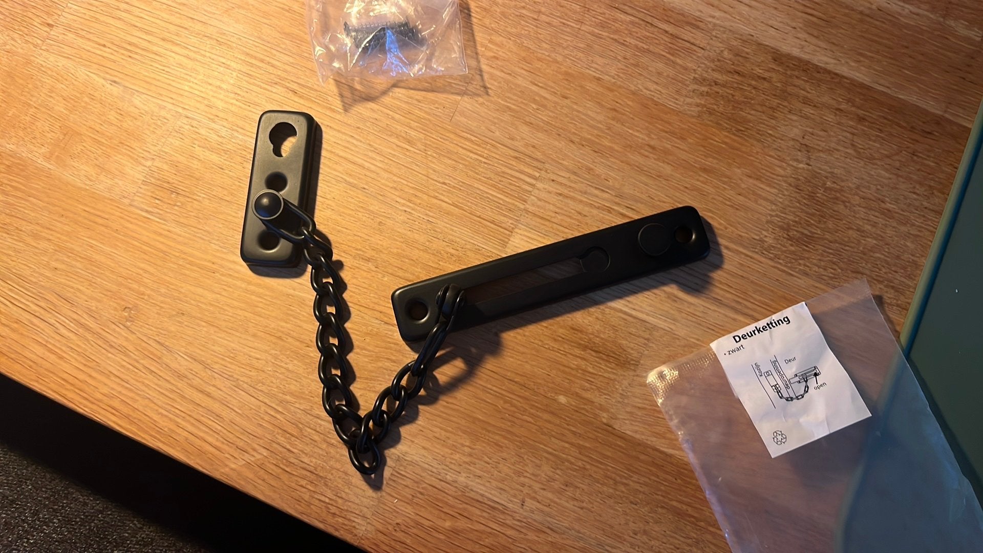 Nieuw deurketting zwart inclusief schroeven, Ophalen, Nieuw, Rvs, Overige typen