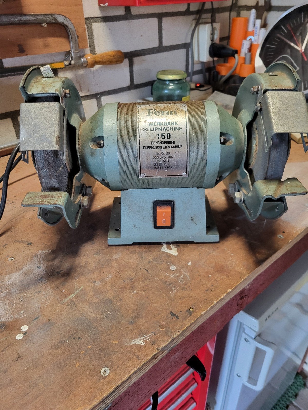 FERM Werkbank Slijpmachine 150 - Gebruikt, Ophalen