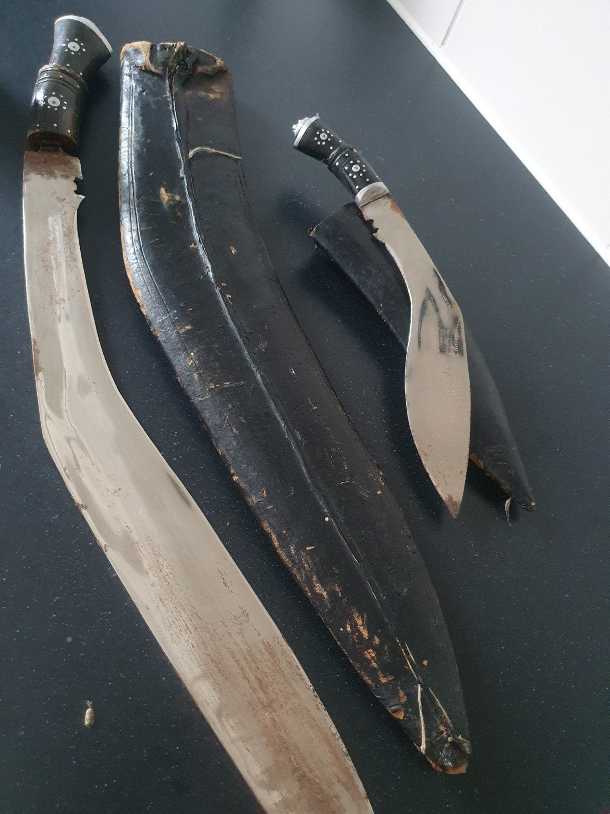 Set van 2 Kukri messen met schede - India, Antiek en Kunst, Ophalen of Verzenden