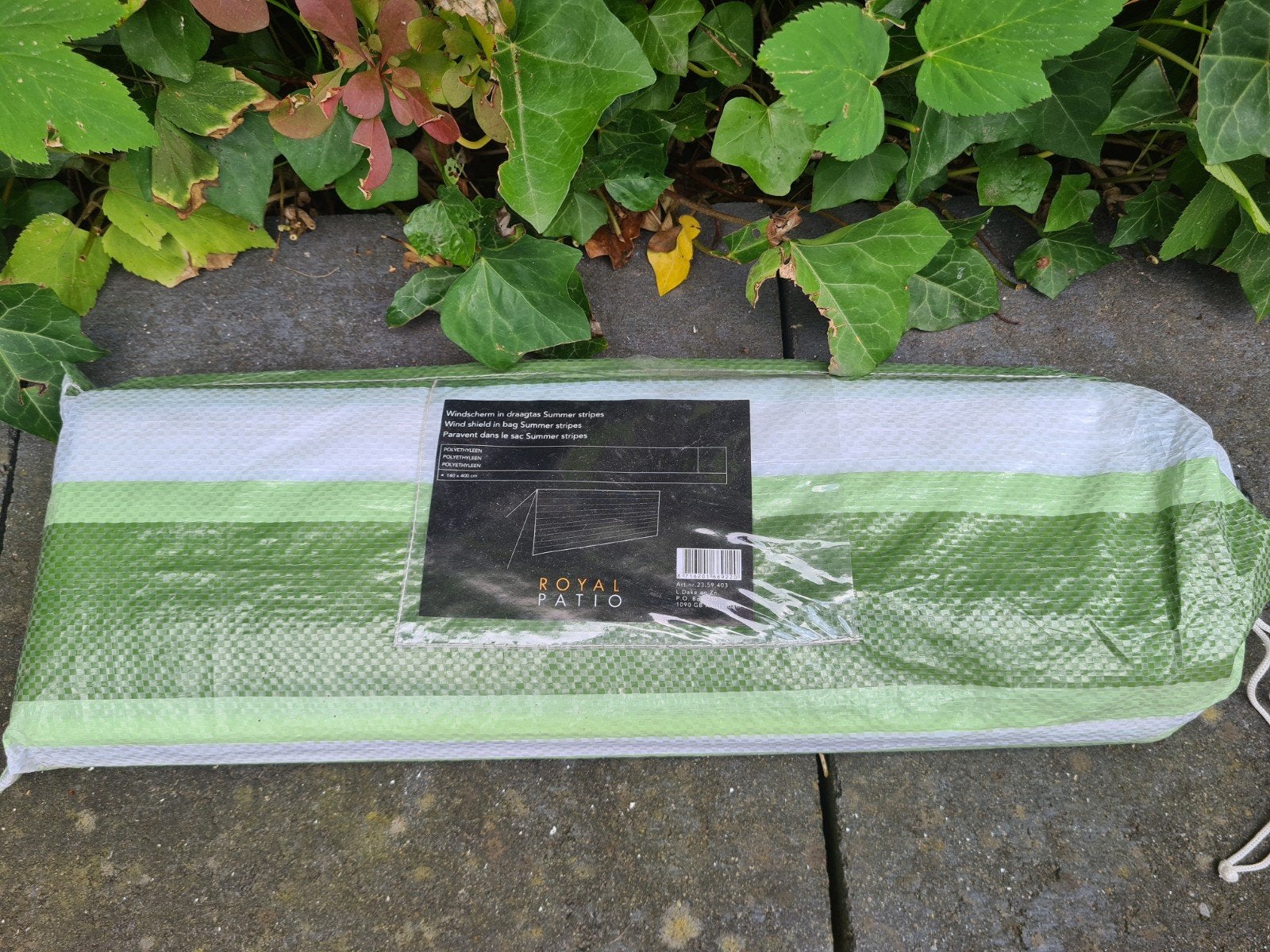Windscherm in draagtas Summer Stripes 140x400cm, Caravans en Kamperen, Windschermen, Ophalen, Zo goed als nieuw