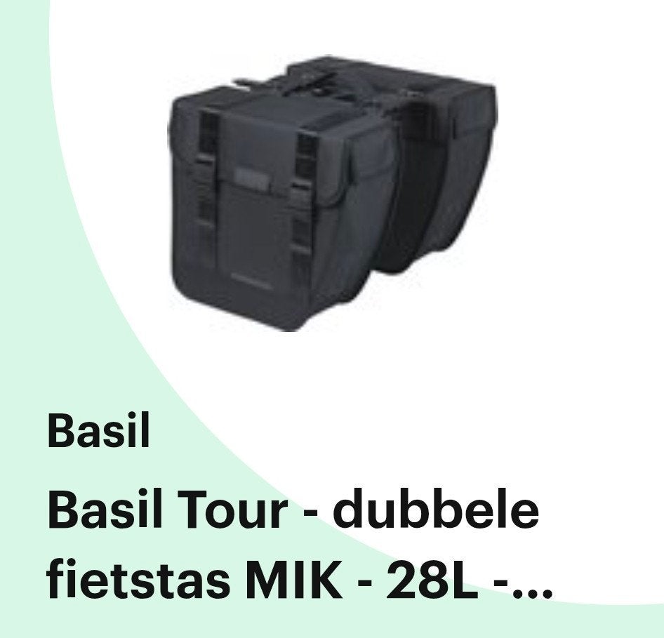 Basil Tour Dubbele Fietstas Mik inclusief MIK adapter, Ophalen, Zo goed als nieuw, Basil