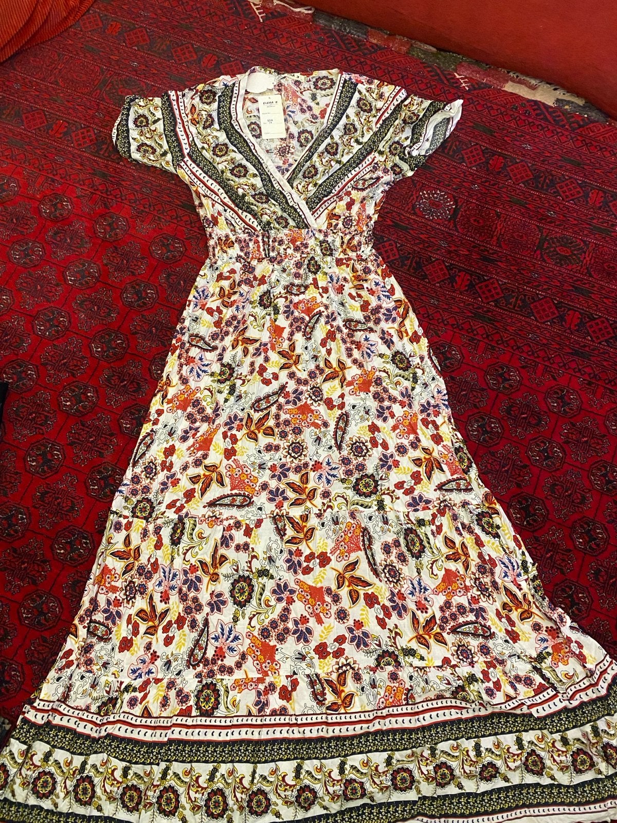 Maxi jurk met bloemenprint - Elena Z Fashion, Meerkleurig, Nieuw, Ophalen of Verzenden, Maat 36 (S)