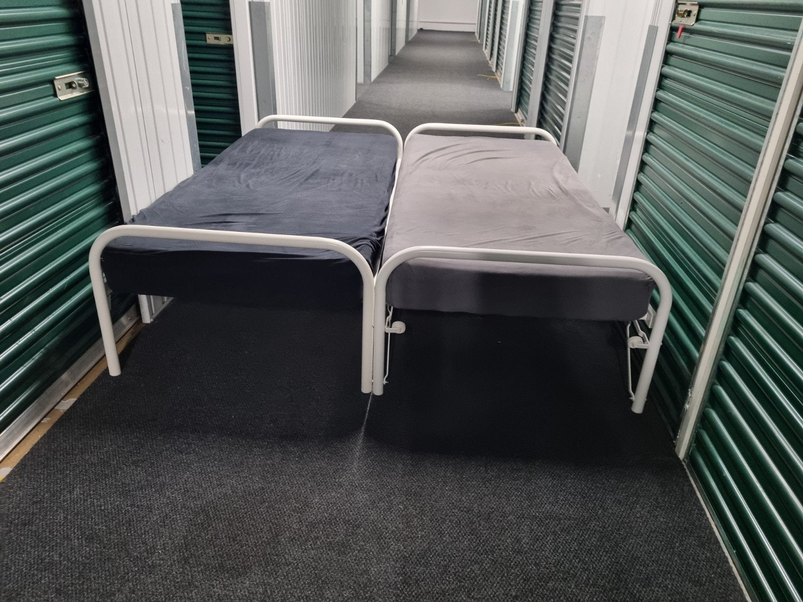 Bed met onderschuifbed, 90x200 cm, incl. matrassen, Ophalen, Gebruikt, 90 cm, Wit
