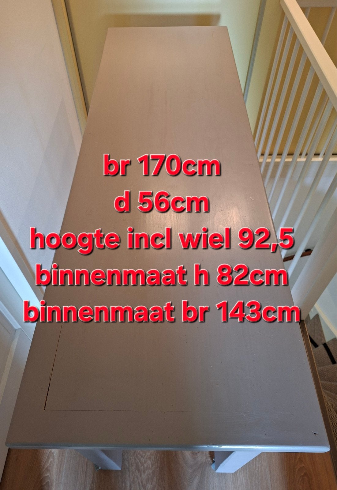 Houten Sidetable of werkbank, Ophalen, Rechthoekig, 50 tot 100 cm
