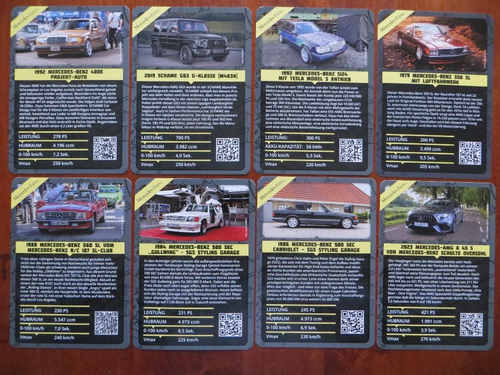 Mercedes-Benz infokaarten AMG, SGS, Schulte, Monceau, e.a., Ophalen of Verzenden, Nieuw, Mercedes