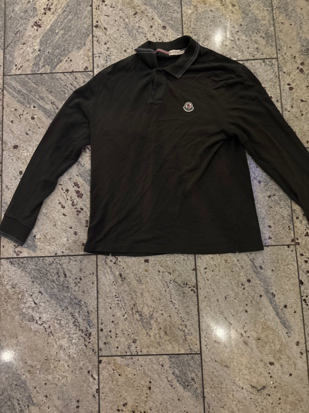 Moncler Polo Lange Mouwen - Maat L, Kleding | Heren, Ophalen of Verzenden, Zo goed als nieuw, Maat 52/54 (L), Overige kleuren