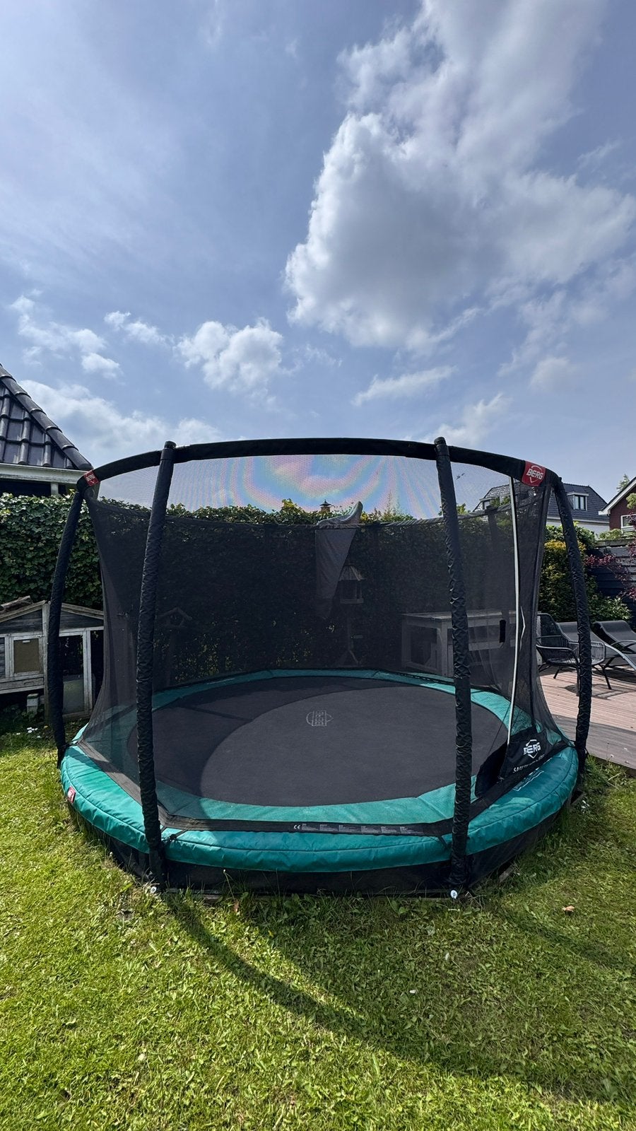 Berg Champion inground trampoline 380 incl safetynet deluxe, Ophalen, Gebruikt
