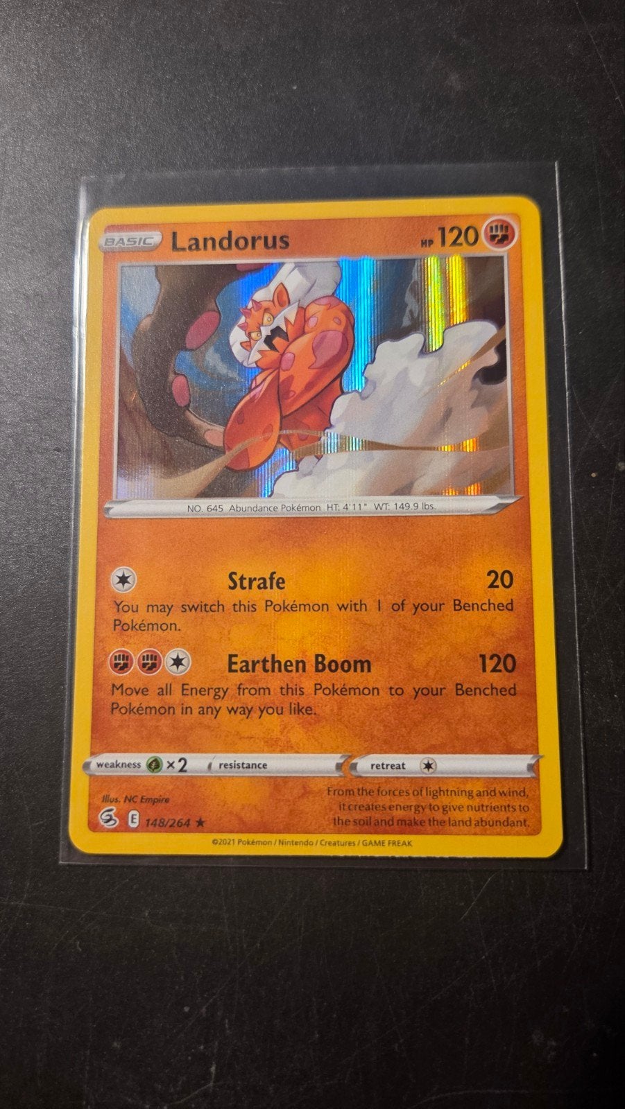 Landorus (rare holo) 148/264 Fusion Strike Pokémon kaart, Verzenden, Zo goed als nieuw, Losse kaart, Foil