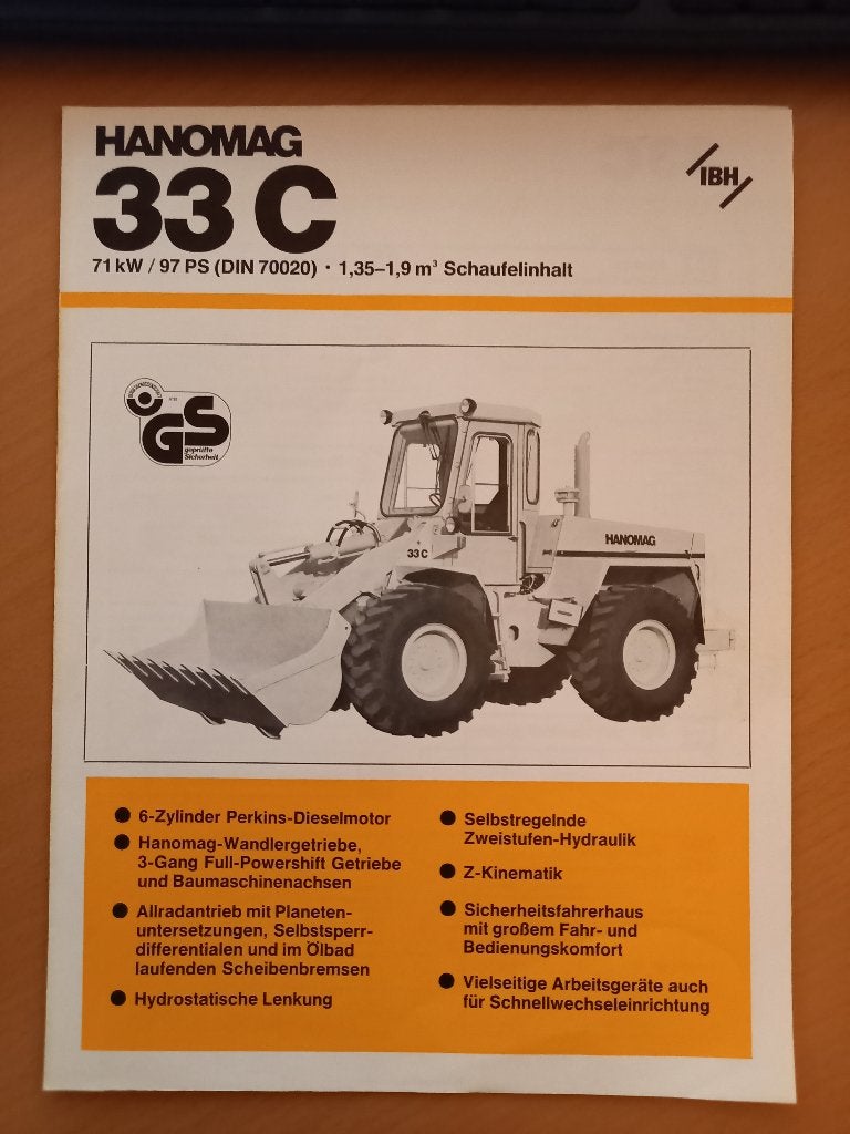 Folder shovel Hanomag 33C, Ophalen of Verzenden, Gelezen, Tractor en Landbouw