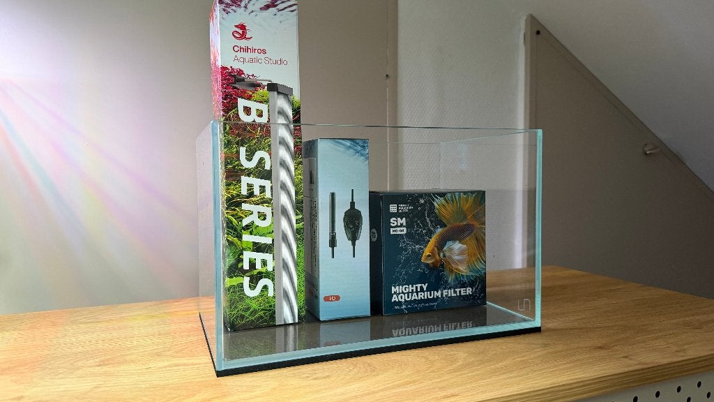 Complete UNS 3N nano aquarium set + Chihiros B30 verlichting, Ophalen, App-bediening, Zo goed als nieuw, Leeg aquarium