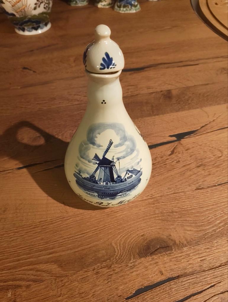 Makkumer Aardewerk Fles met Molen en Persoonlijke Tekst, Antiek en Kunst, Antiek | Keramiek en Aardewerk, Ophalen of Verzenden