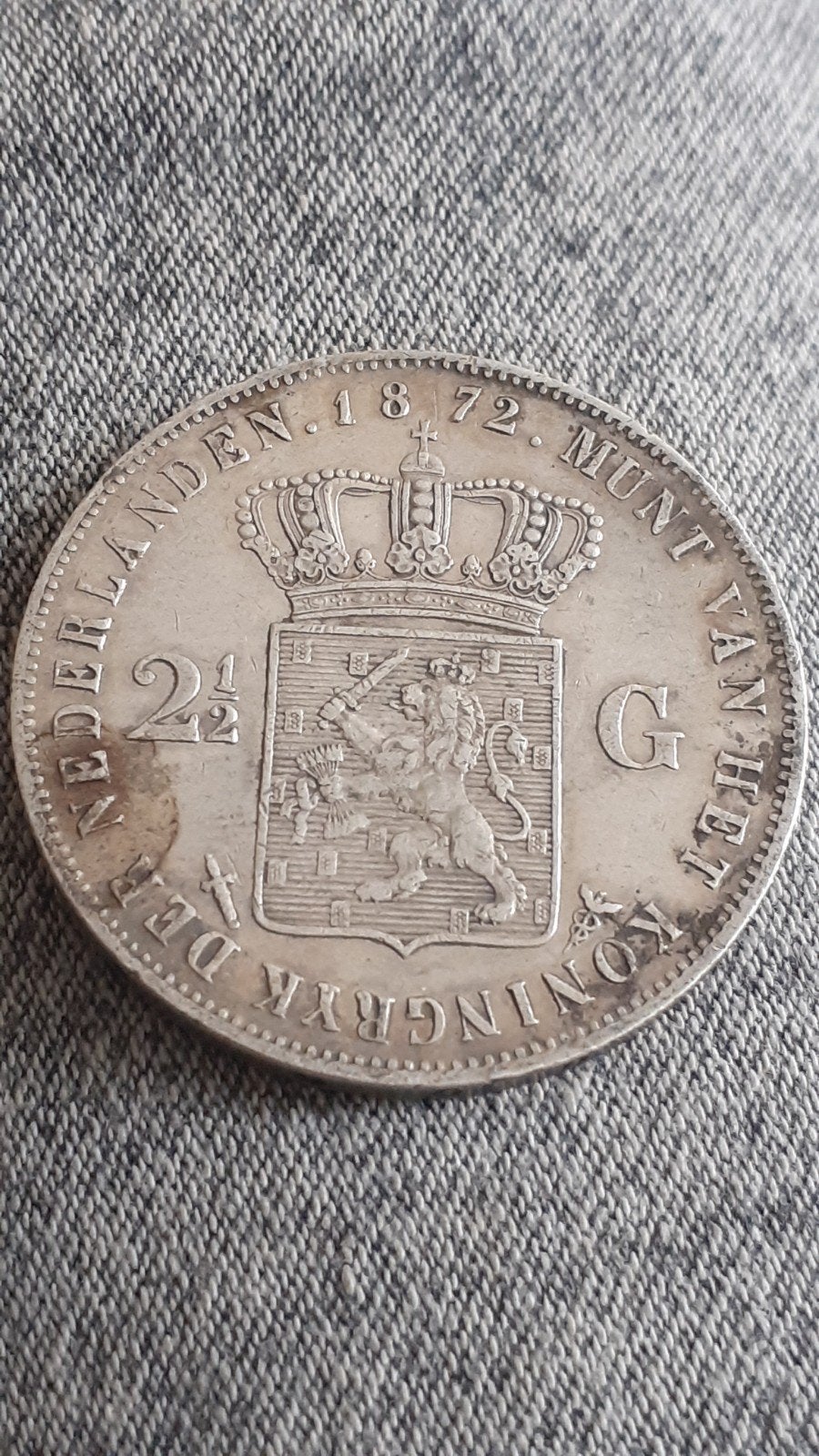 Rijksdaalder 1872 Willem III Zilver, Postzegels en Munten, Munten | Nederland, Verzenden, Koning Willem III, 2½ gulden, Zilver