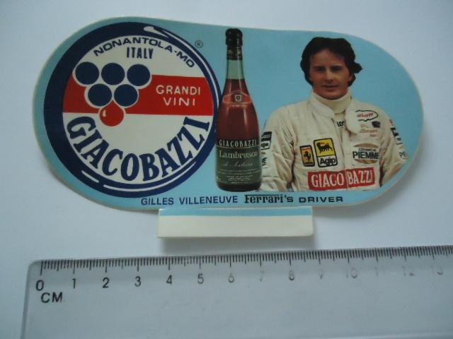 sticker oud F1 VILLENEUVE Ferrari formule 1 italy Giacobazzi, Verzenden, Zo goed als nieuw, Bedrijf of Vereniging