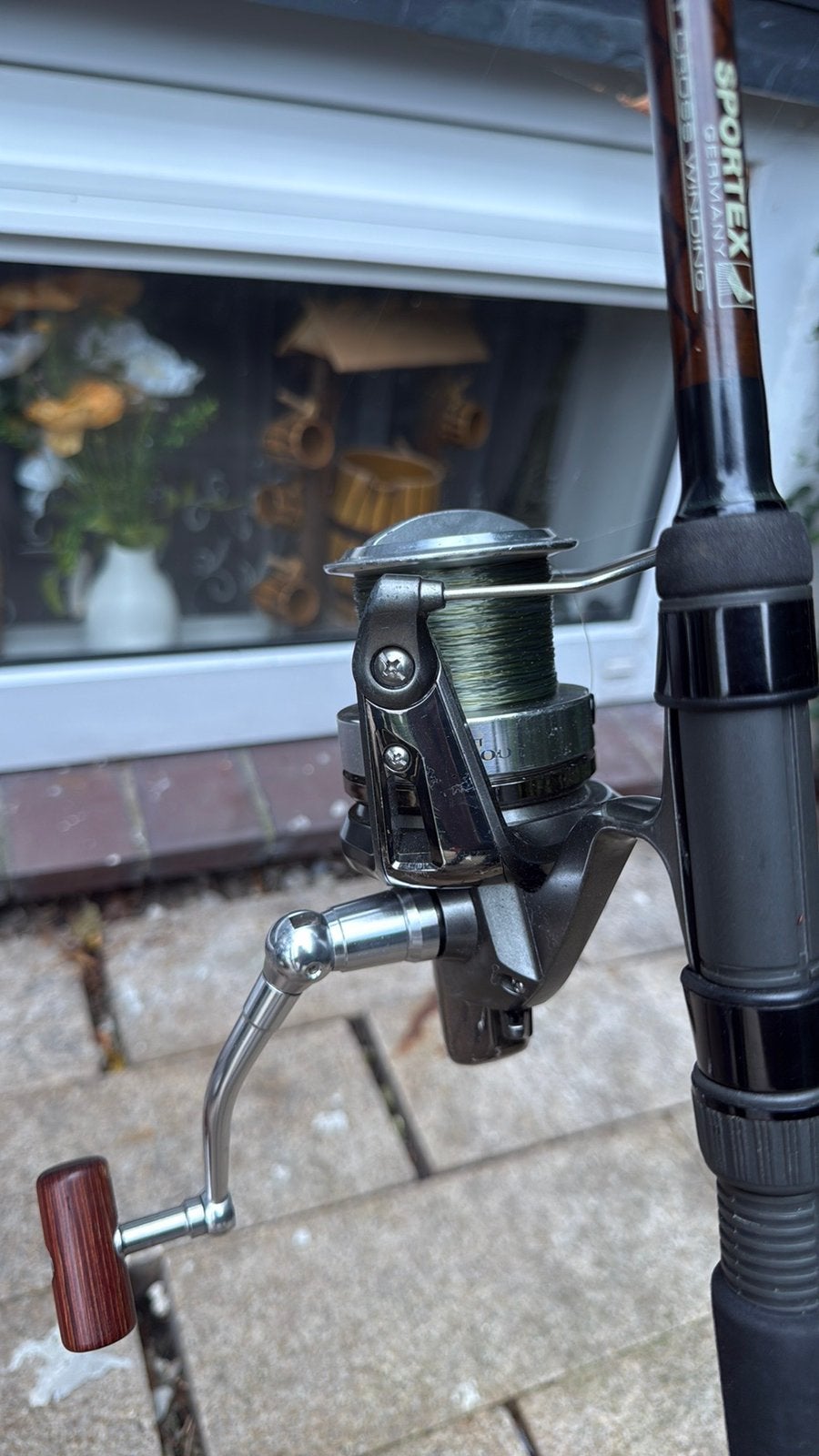 3 Sportex FBC Hengels En Daiwa Tournament Entoh 5500 molens, Ophalen, Gebruikt, Werphengel