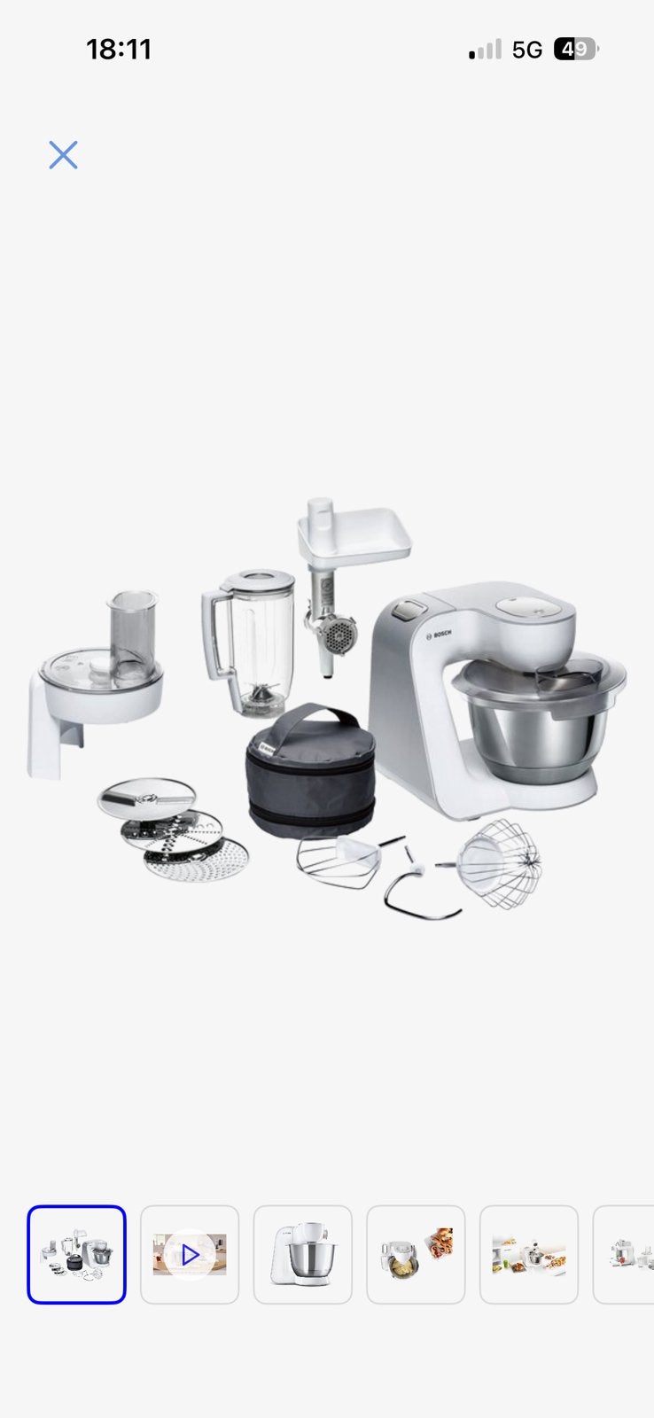 Bosch MUM5 Keukenmachine, Ophalen, Gebruikt, 3 snelheden of meer