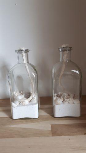 nieuw vierkante glazen olielamp, oliefles, Huis en Inrichting, Overige materialen, Nieuw, Ophalen of Verzenden, Kandelaar