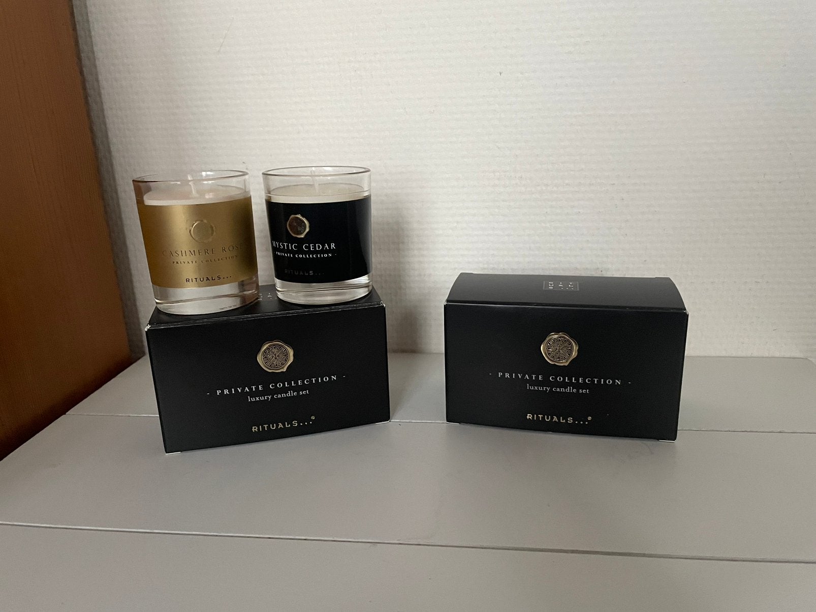 Nieuw rituals mini kaarsjes cashmere rose en mystic ceder, Blauw, Nieuw, Ophalen of Verzenden, Rituals