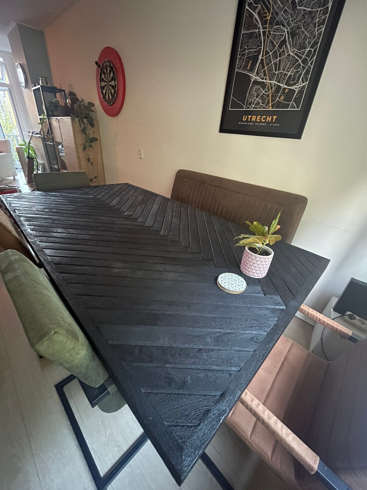 Massief mangohouten eettafel 180x100x77, Huis en Inrichting, Gebruikt, Vijf personen of meer, 150 tot 200 cm, Rechthoekig