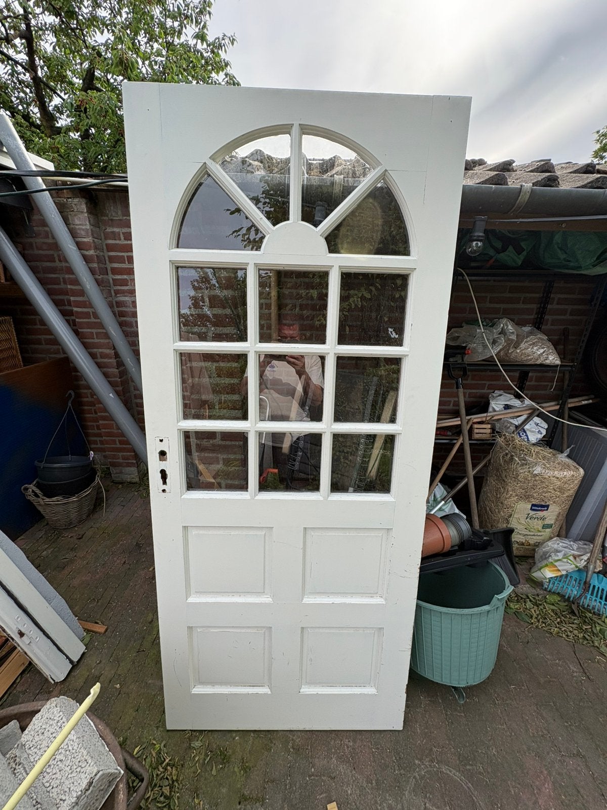 Hardhouten buitendeur, Ophalen, Gebruikt, 80 tot 100 cm, Buitendeur