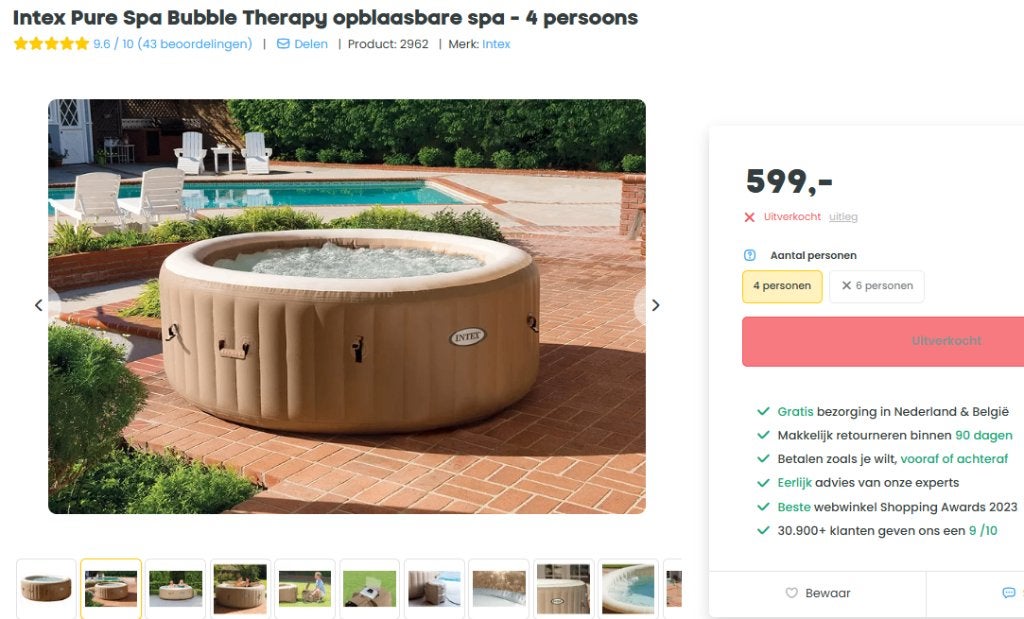 Intex PureSpa Bubble 4-persoons jacuzzi | Zo goed als nieuw, Tuin en Terras, Ophalen, Zo goed als nieuw, Filter, Opblaasbaar