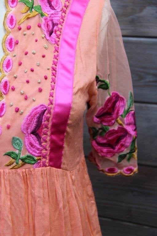 Jurk/ Tuniek oranje/ roze Antica Sartoria mt 1 ged. transp V, Antica Sartoria, Ophalen of Verzenden, Zo goed als nieuw, Oranje