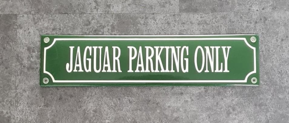 Jaguar Parking Only emaillen straatnaam bord Tesla Amsterdam, Eu, Ue, Nieuw, Ophalen of Verzenden