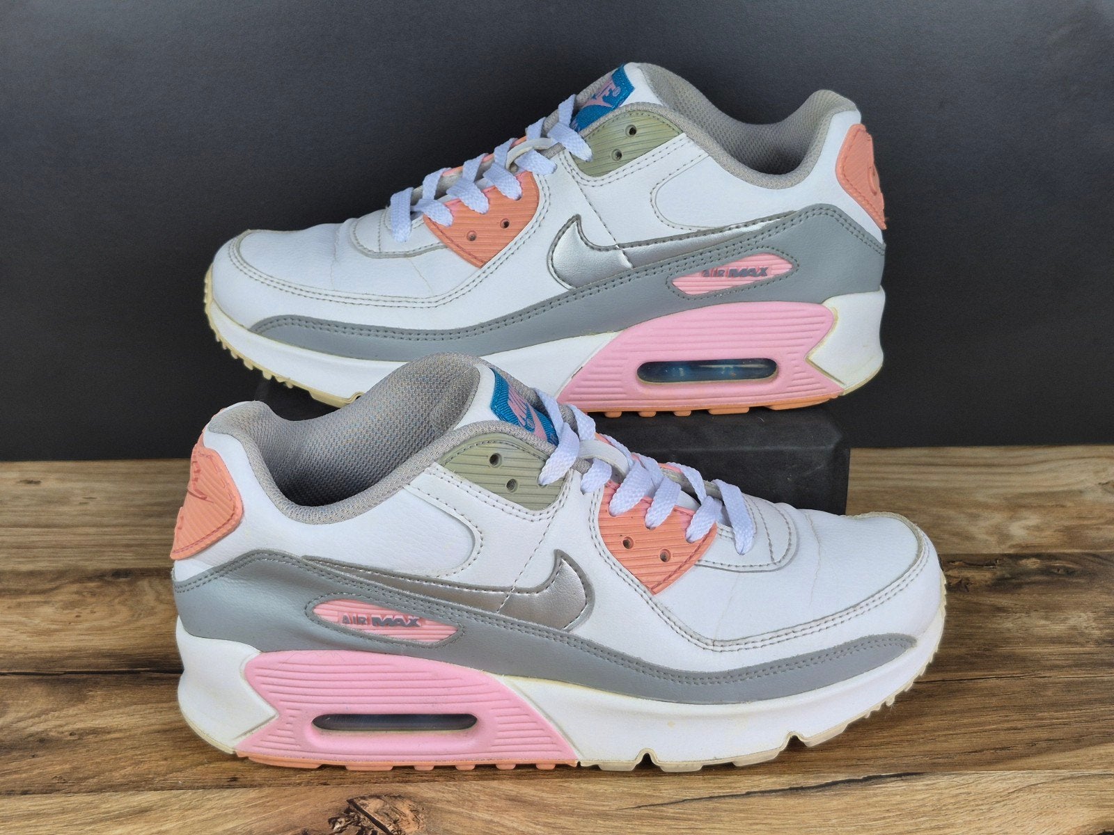 Nike Air Max 90 Leather GS “Metallic Silver Pink” – Maat 38., Verzenden, Sneakers of Gympen, Nike inc, Roze