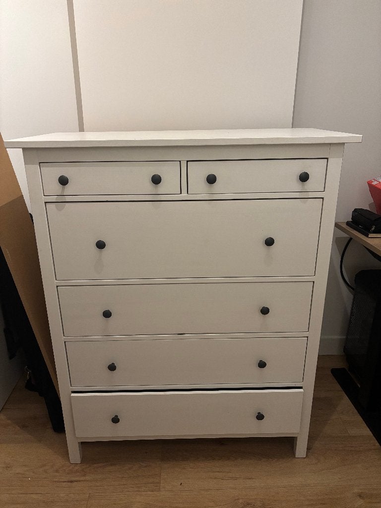IKEA HEMNES 6-Drawer Chest – White, Huis en Inrichting, Kasten | Ladekasten, Ophalen, Gebruikt, 100 tot 150 cm, 5 laden of meer