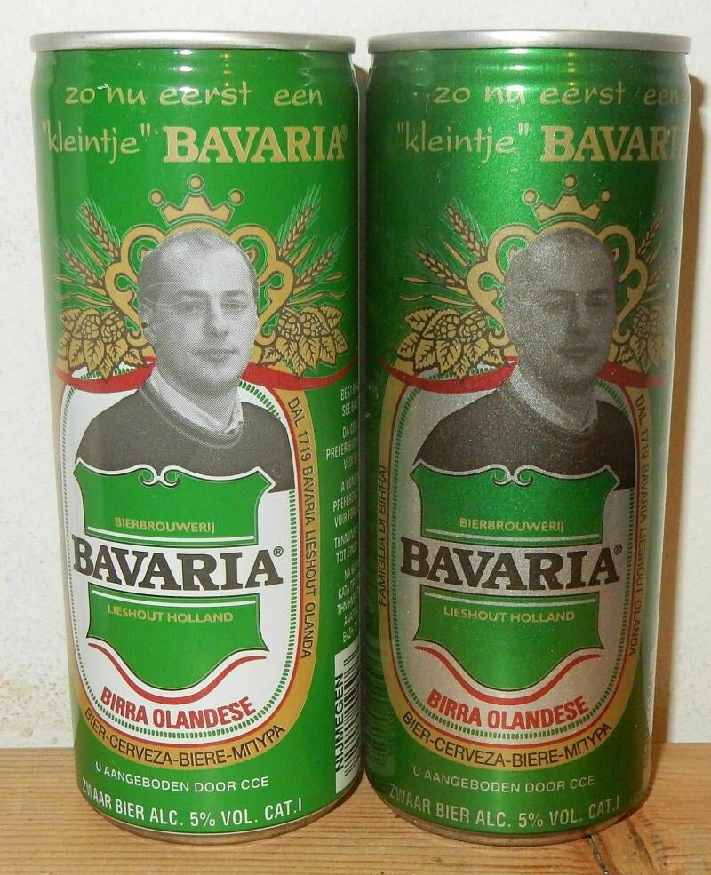 2 BAVARIA J.R. SWINKELS 25-11-1995 Bier blikjes (25cl), Ophalen of Verzenden, Overige typen, Bavaria
