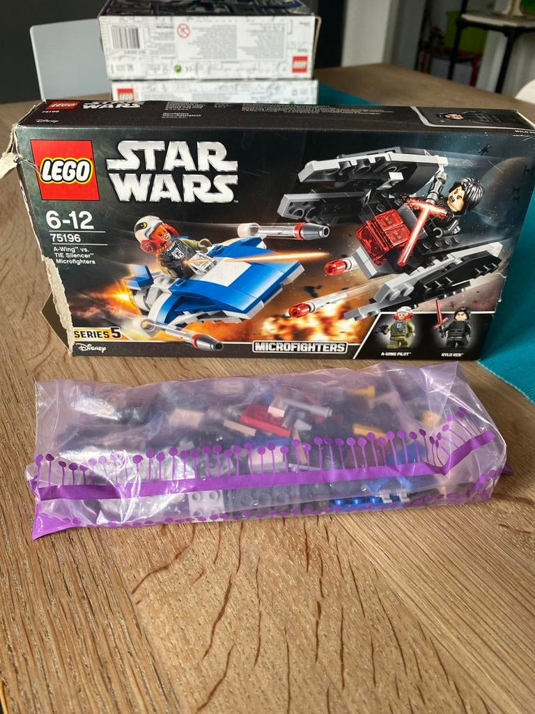 Lego Star Wars 75196 A-Wing vs TIE Silencer Microfighters, Ophalen of Verzenden, Gebruikt, Complete set, Lego