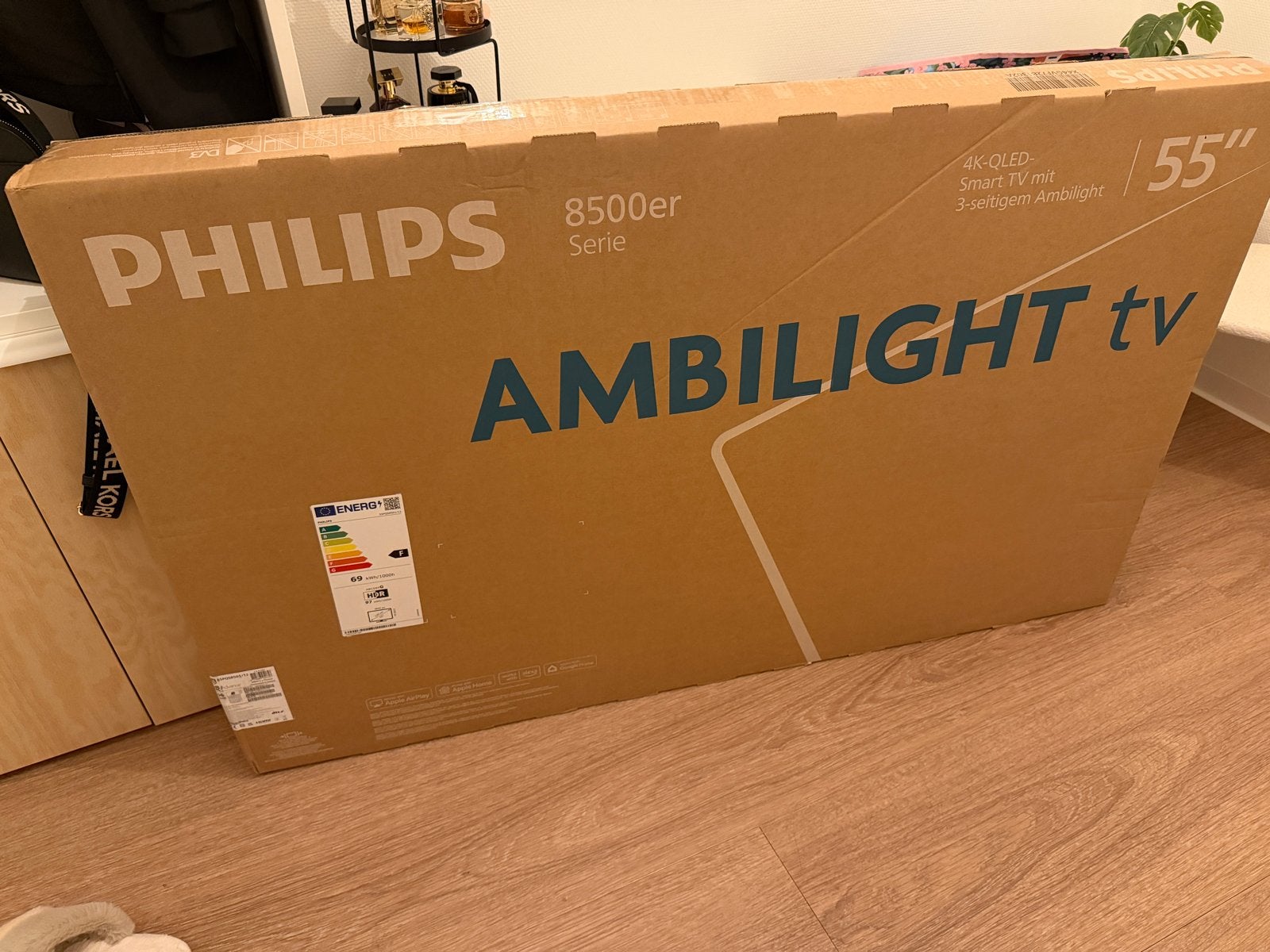 Philips 55" 4K QLED Ambilight Smart TV 8500-serie, Audio, Tv en Foto, Ophalen, Philips, QLED, 50 Hz
