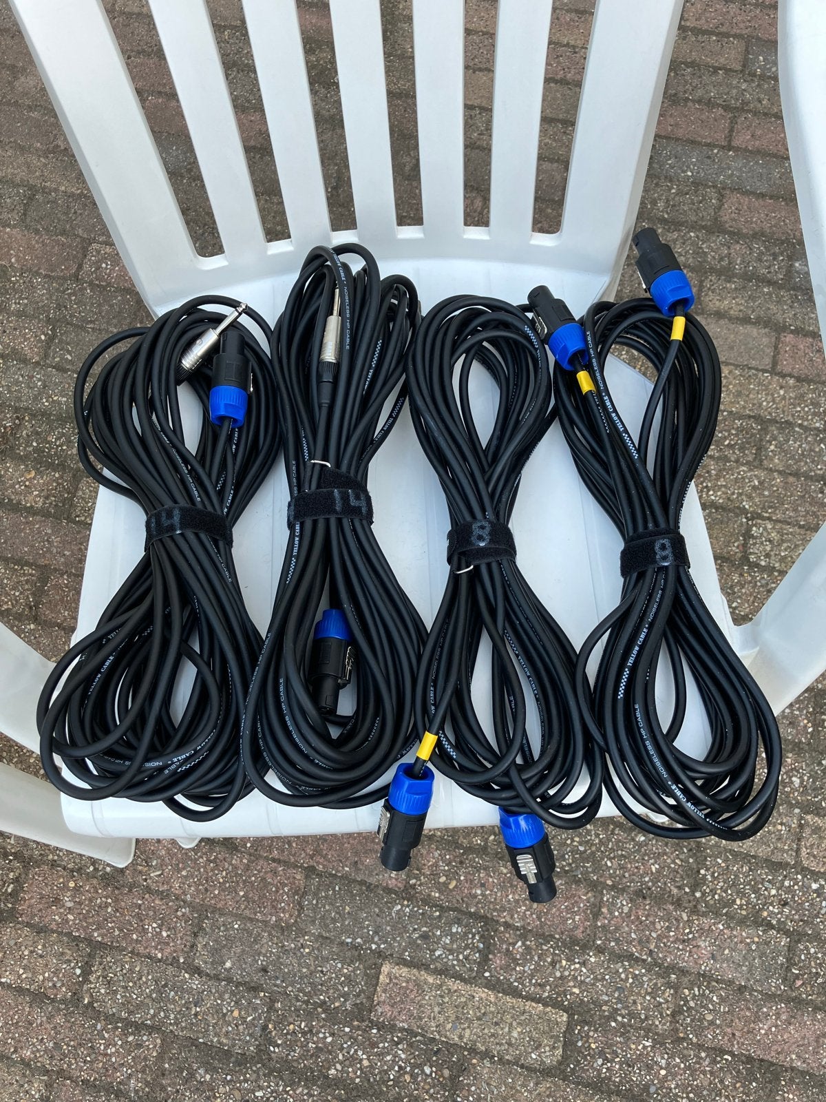 Nieuwe Yellow Cable SpeakON Jack Luidsprekerkabels (8-14m), Ophalen, Nieuw, Speaker of Versterker