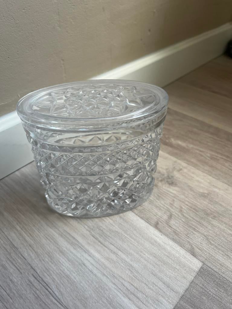 Prachtige Kristallen Bonbonnière,Vintage Voorraadpot,kristal, Ophalen of Verzenden