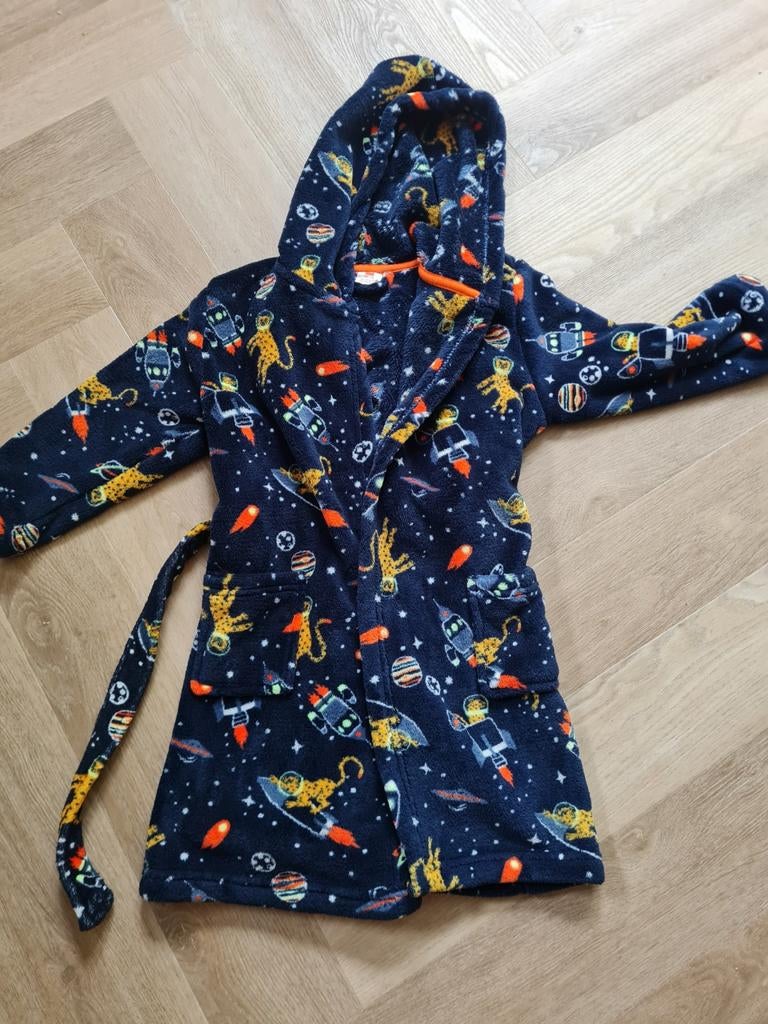 Hema Badjas Ruimteprint Maat 110/116, Kinderen en Baby's, Ophalen of Verzenden, Zo goed als nieuw, Maat 110