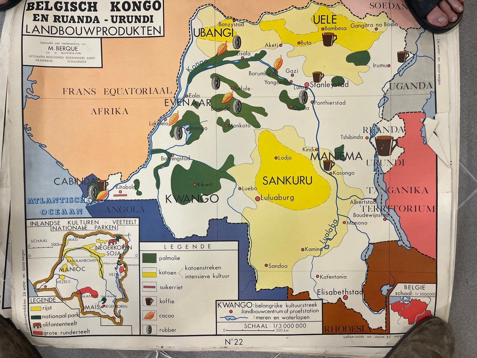 Lot 33 antieke geografische schoolkaarten, Antiek en Kunst, Ophalen, Aardrijkskunde