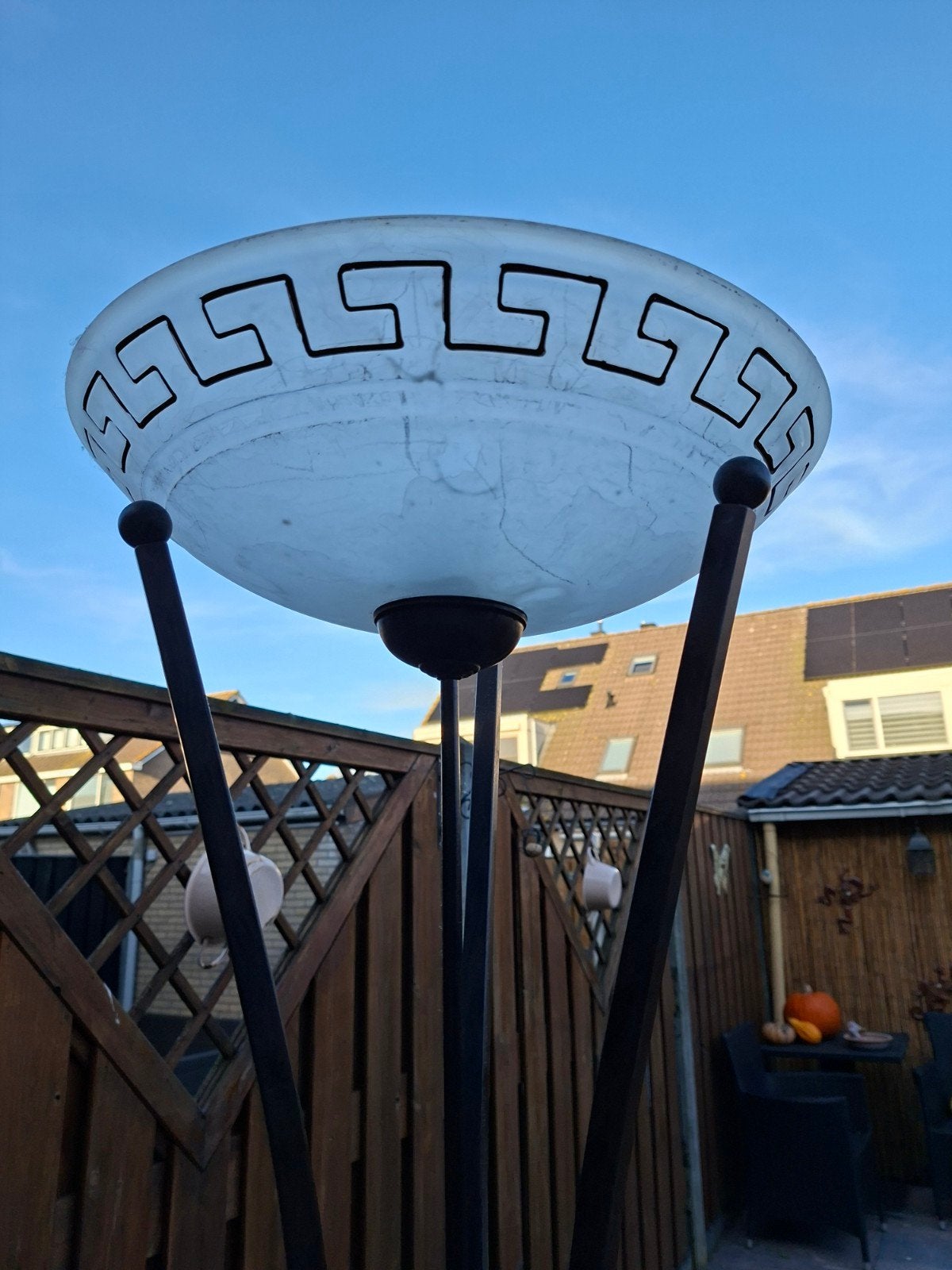 Vloerlamp met Grieks detail, Ophalen, Zo goed als nieuw