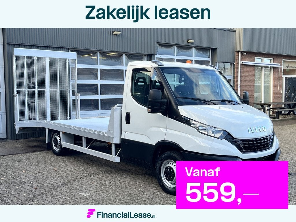 Iveco Daily 35S14 2.3 Autotransporter Tijhof 5.14 M Luchtver, 13 km/l, Gebruikt, Iveco, Wit