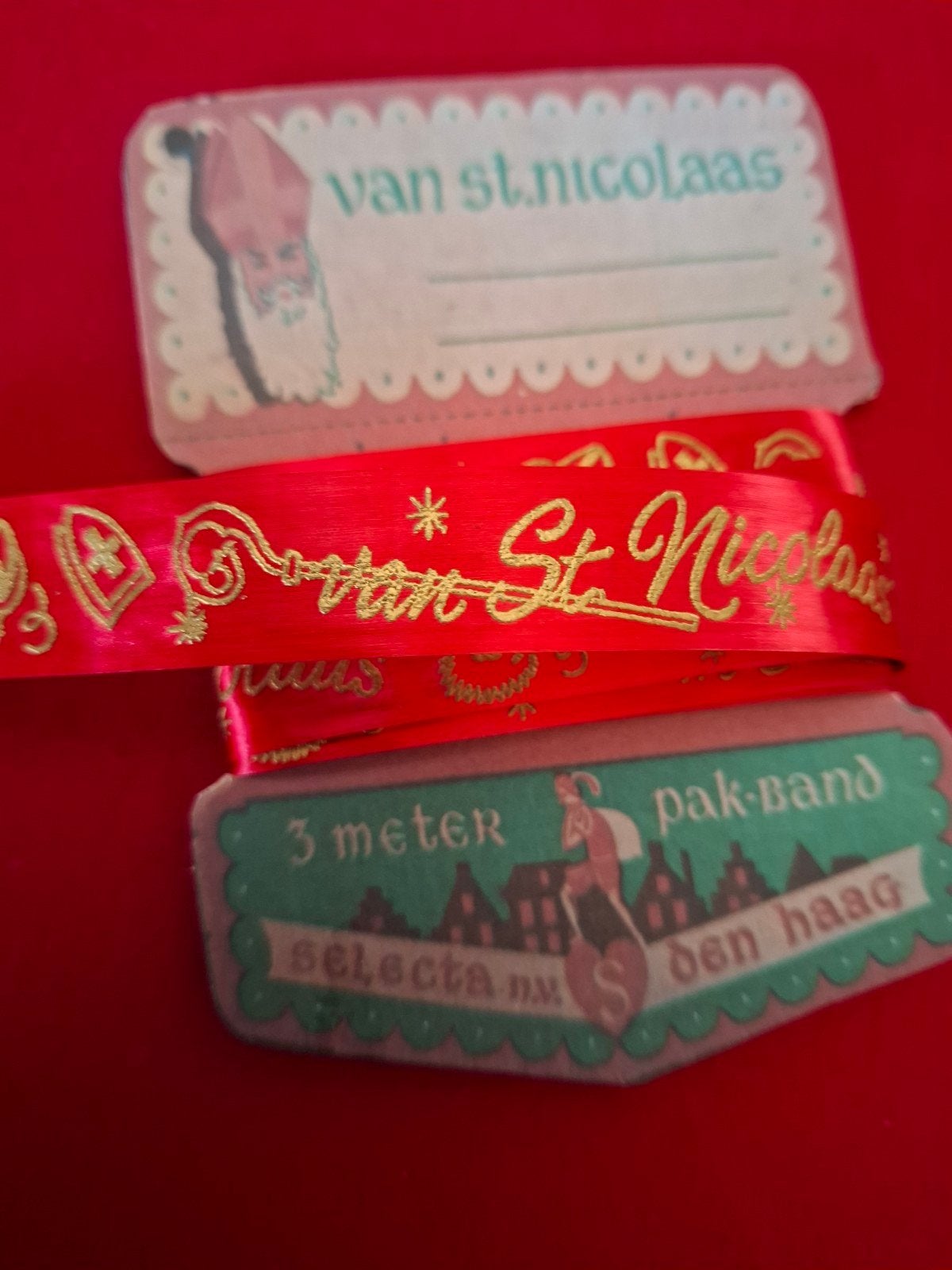 oud Sinterklaas inpak lint., Diversen, Ophalen of Verzenden