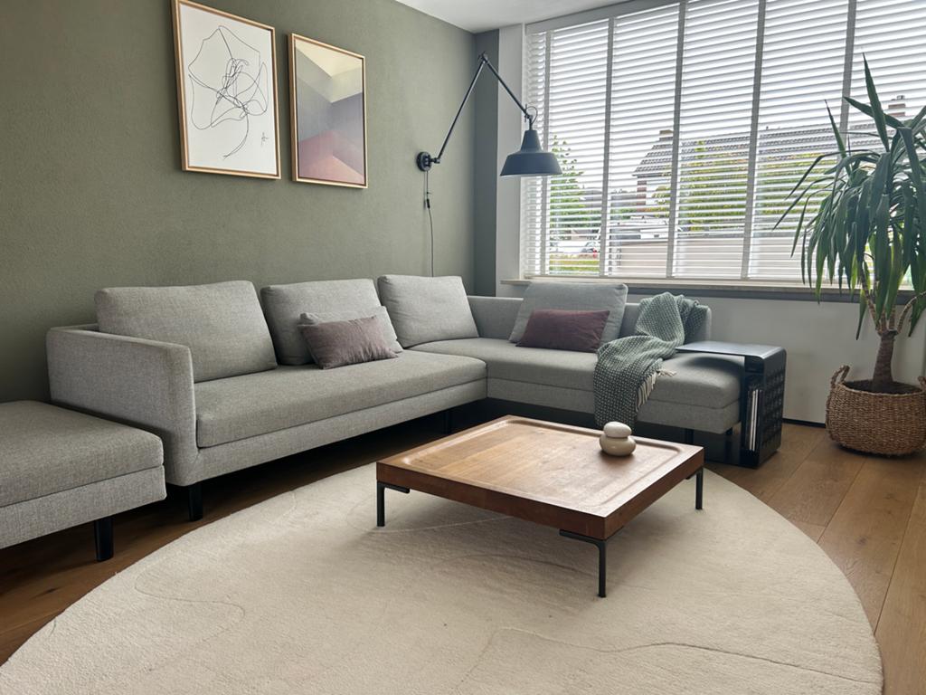 EYYE Etcetera Hoekbank met poef - Milton 625 Surf, Huis en Inrichting, Banken | Bankstellen, Ophalen, 250 tot 300 cm, Gebruikt