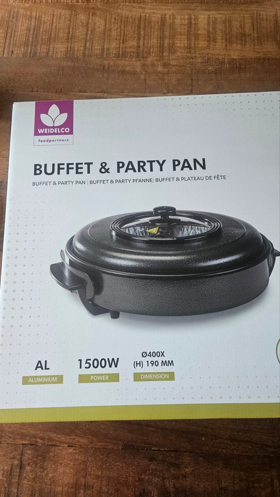 Weidelco Buffet & Party Pan - 1500W, Ø400x190mm, Ophalen of Verzenden, Nieuw