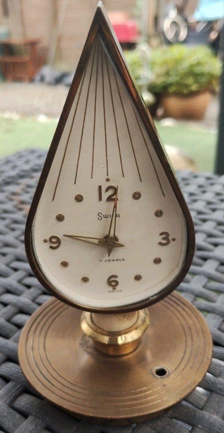 Vintage Swiza 7 Jewels Zwitserse Tafelklokje met Alarm, Antiek en Kunst, Antiek | Klokken, Verzenden