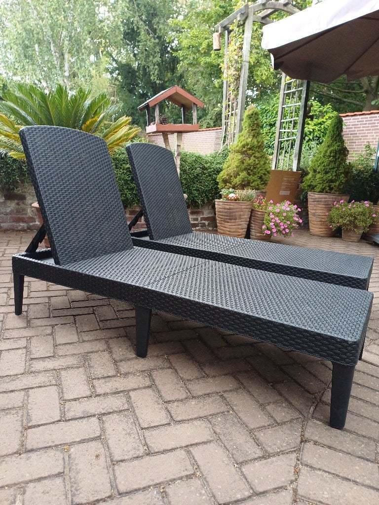 Te koop 2st. Jardin ligbedden., Ophalen, Zo goed als nieuw, Kunststof