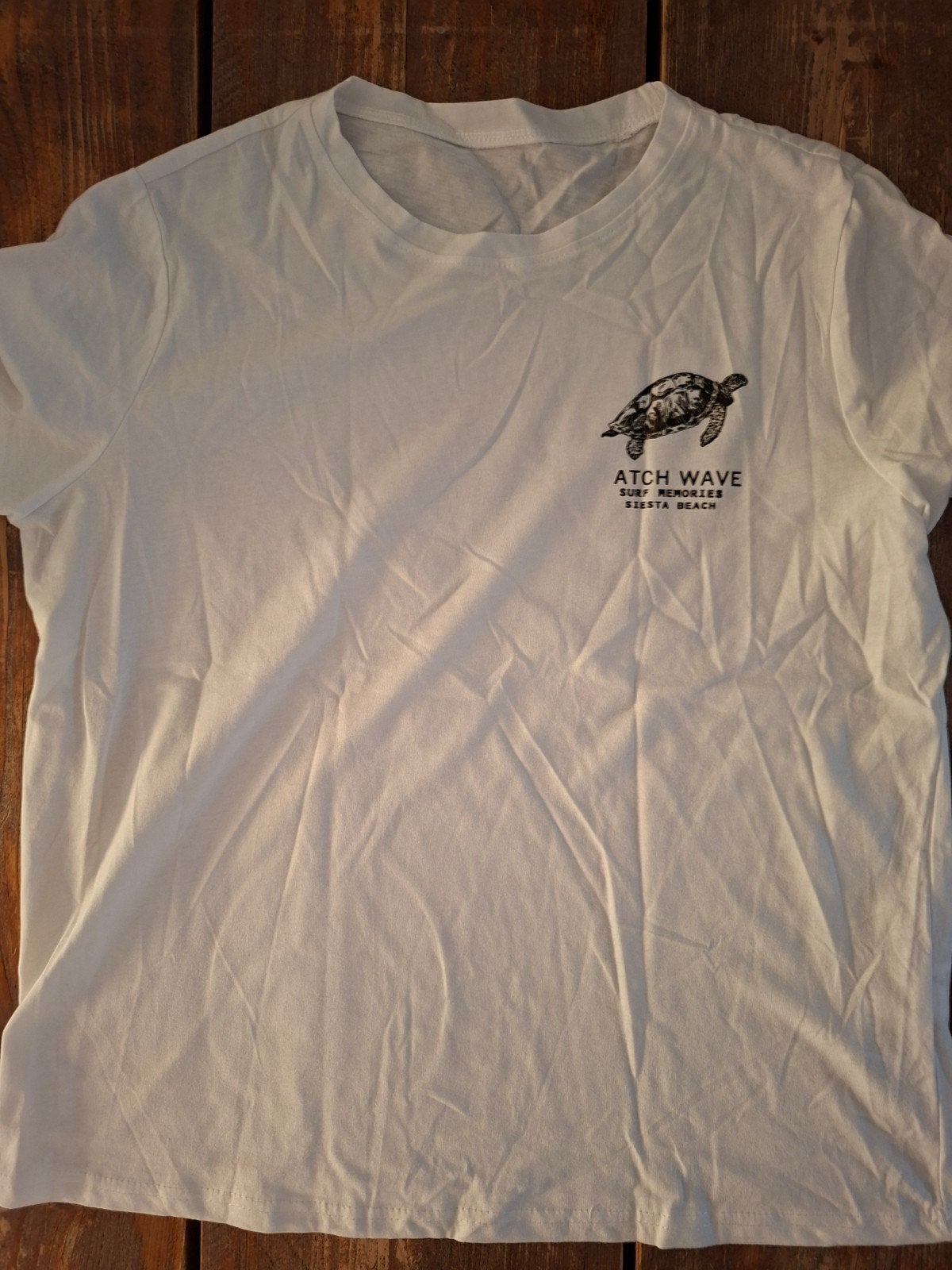 Wit T-shirt met schildpadprint - Malibu Catch Wave, Ophalen of Verzenden, Nieuw, Wit