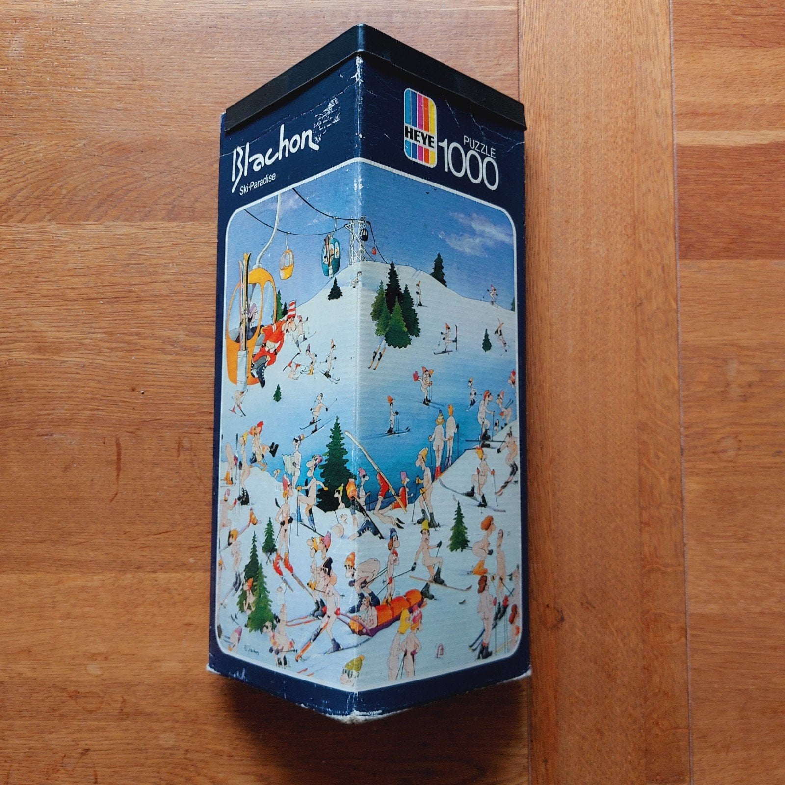 Zeldzame Vintage Heye Puzzel - Ski-Paradise Blachon (1979), Ophalen of Verzenden, 500 t/m 1500 stukjes, Gebruikt, Legpuzzel