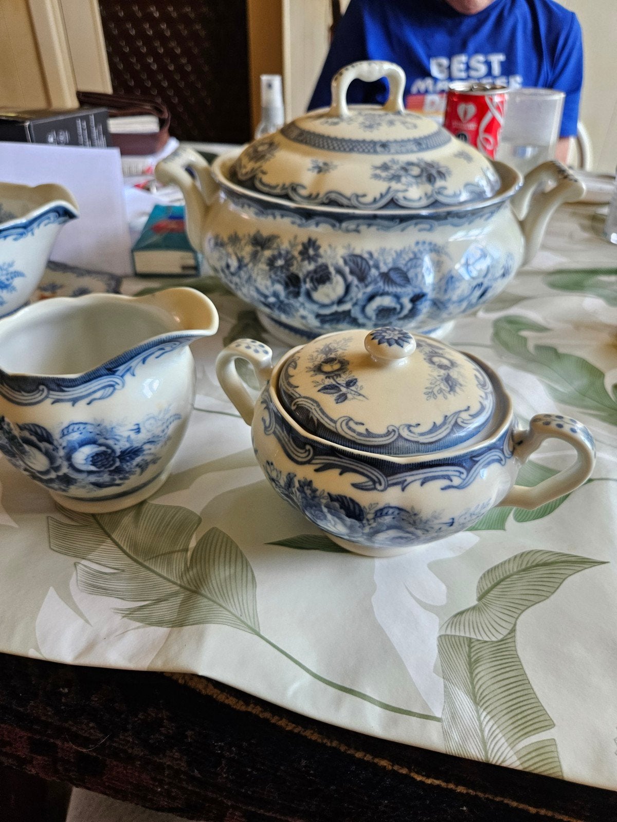 wit /blauw blue Rose, Antiek en Kunst, Antiek | Servies compleet, Ophalen