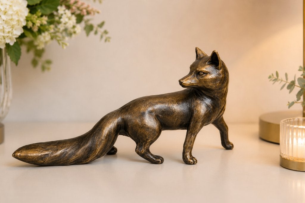 VOS / 40 cm breed / bronzen beeld, Ophalen of Verzenden, Nieuw, Beeldje of Figuurtje