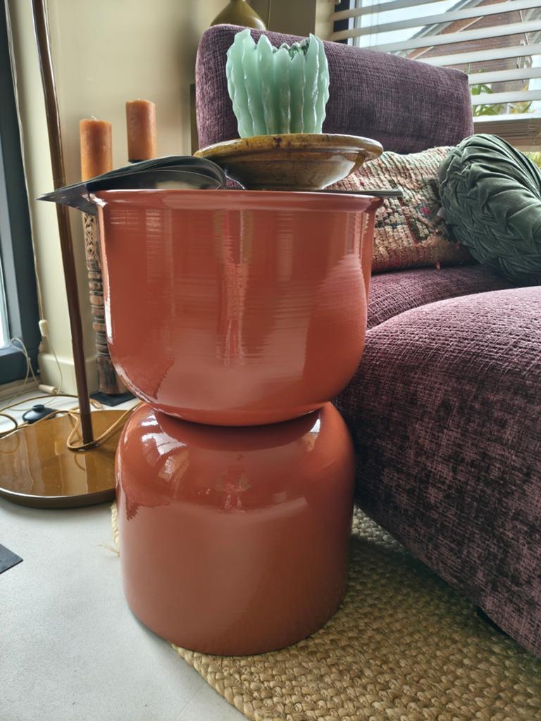 Nieuwe bijzettafel Sevilla van Leen Bakker, 46 cm hoog, Minder dan 55 cm, Metaal of Aluminium, Rond, Nieuw