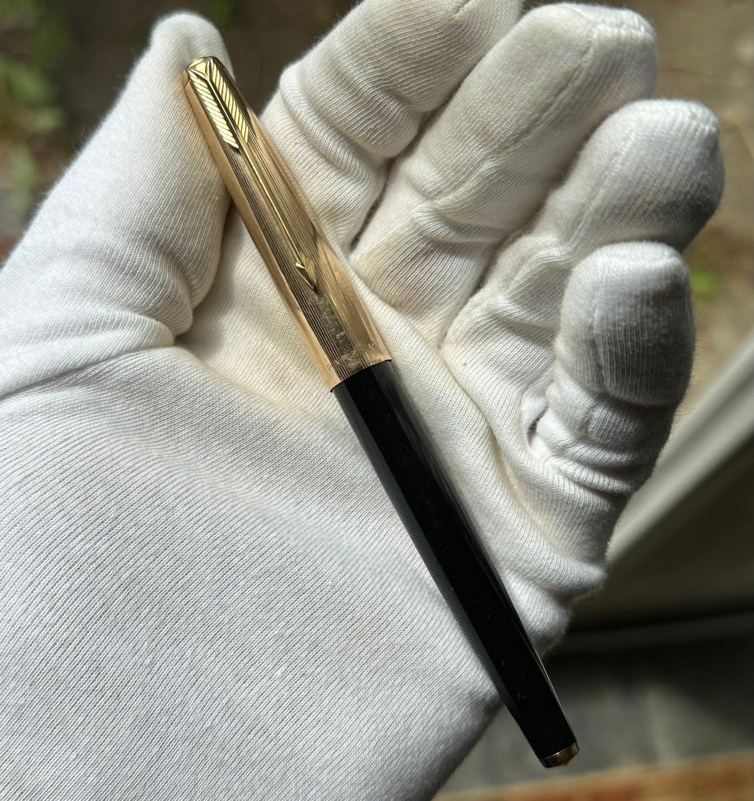 Parker 61 14k goud punt, Verzamelen, Pennenverzamelingen, Gebruikt, Parker, Ophalen of Verzenden, Met reclame