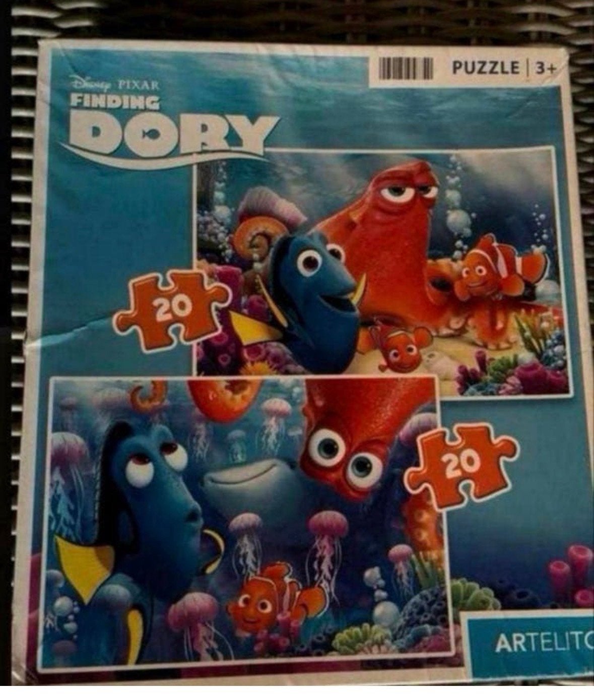Finding Dory Puzzel - 2x20 stukjes, Ophalen of Verzenden, 10 tot 50 stukjes, Gebruikt, 2 tot 4 jaar